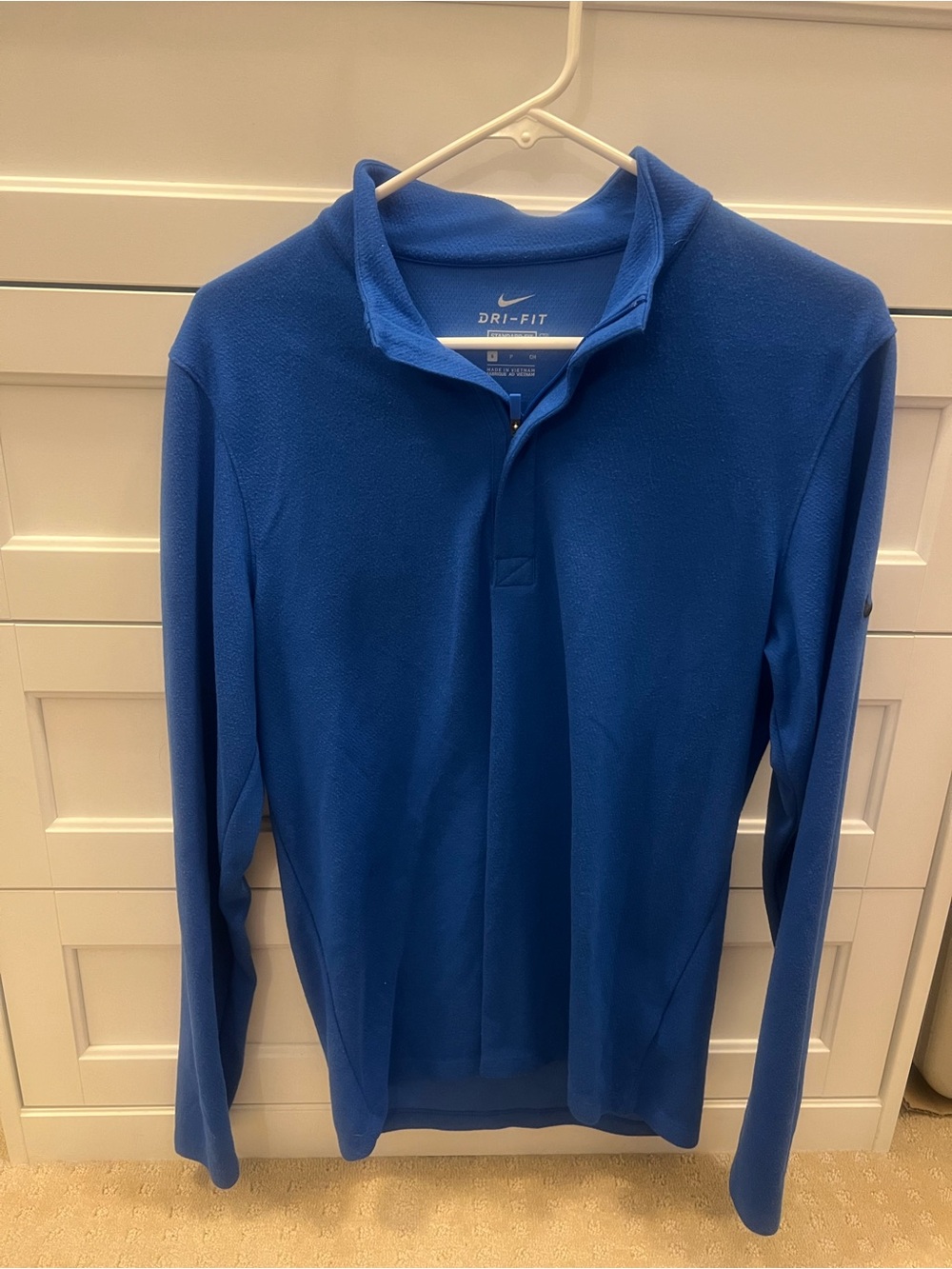 Men’s Nike Blue Dri-FIT Quarter-Zip Pullover-Size S